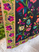 Handwoven Black Floral Oltenian Wool Rug, 180x153 cm, view 3