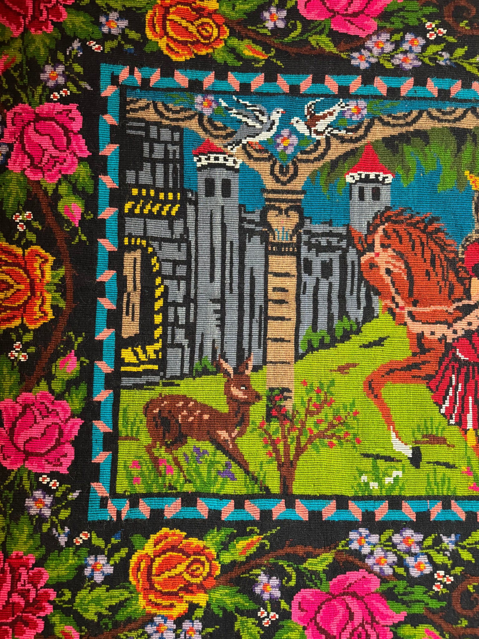 Handwoven Oltenian Wool Rug with Wedding Scene, 218x157 cm, view 2