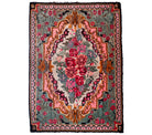 Vintage Turquoise Floral Bessarabian Wool Rug, 280x180 cm, view 2