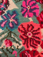 Vintage Turquoise Floral Bessarabian Wool Rug, 280x180 cm, view 7