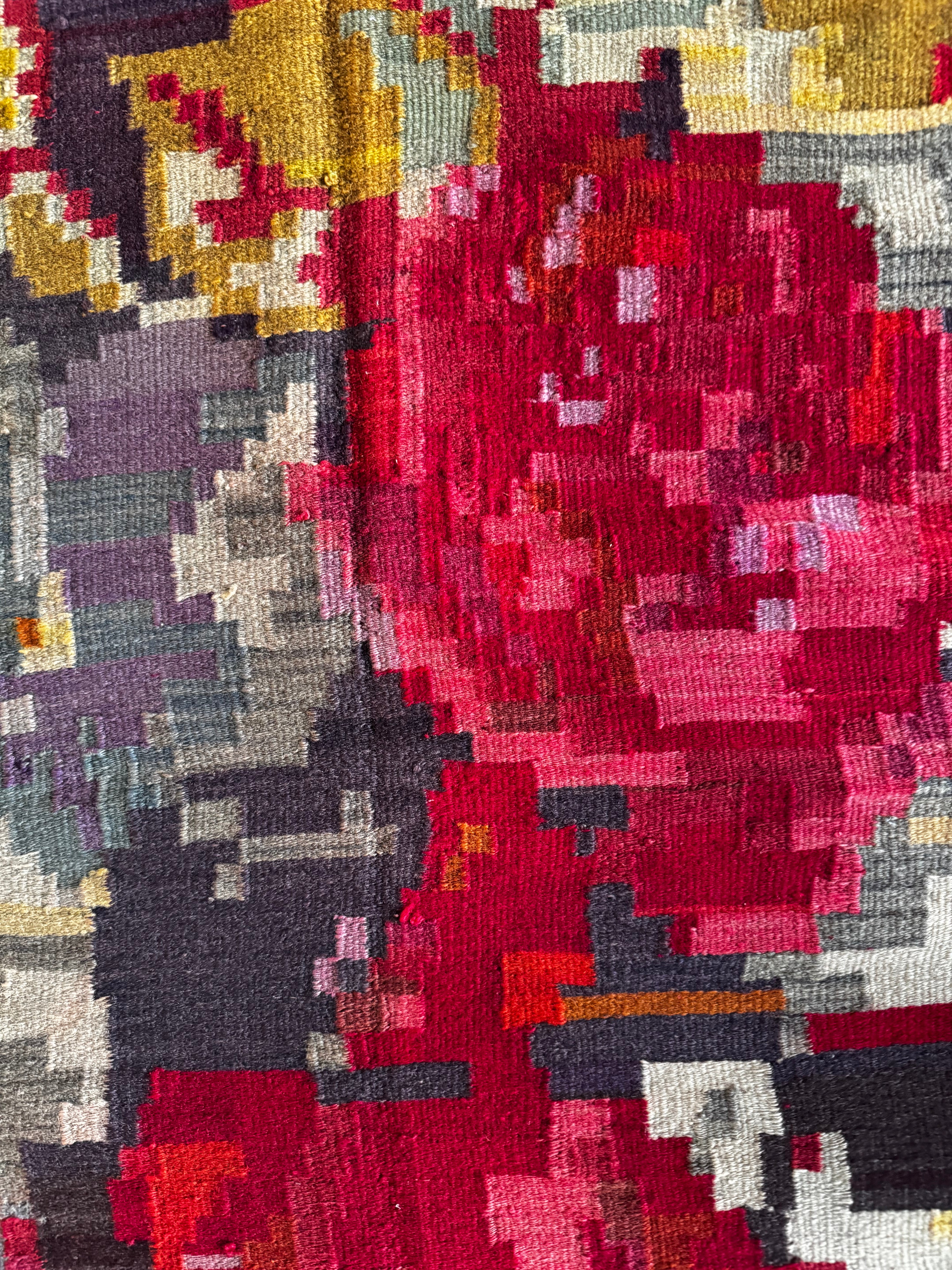 Vintage Romanian floral kilim from Bukovina, one of a kind collector's rug, 325x165 cm
