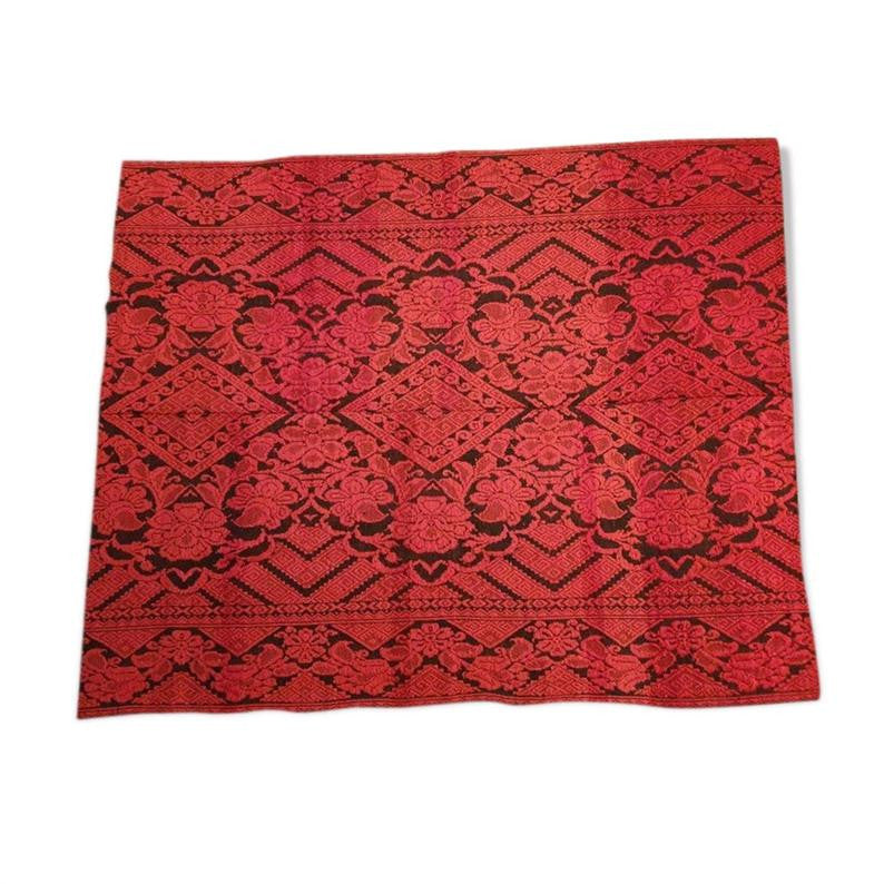 Red & Black Wool and Cotton Bed or Sofa Cover, 190x155 cm, view 2