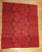 Red & Black Wool and Cotton Bed or Sofa Cover, 190x155 cm, view 8