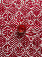 Red & White Cross-Stitch Romanian Tablecloth, 60x58 cm, view 3