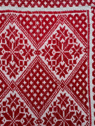 Red & White Cross-Stitch Romanian Tablecloth, 60x58 cm, view 5