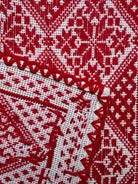 Red & White Cross-Stitch Romanian Tablecloth, 60x58 cm, view 9