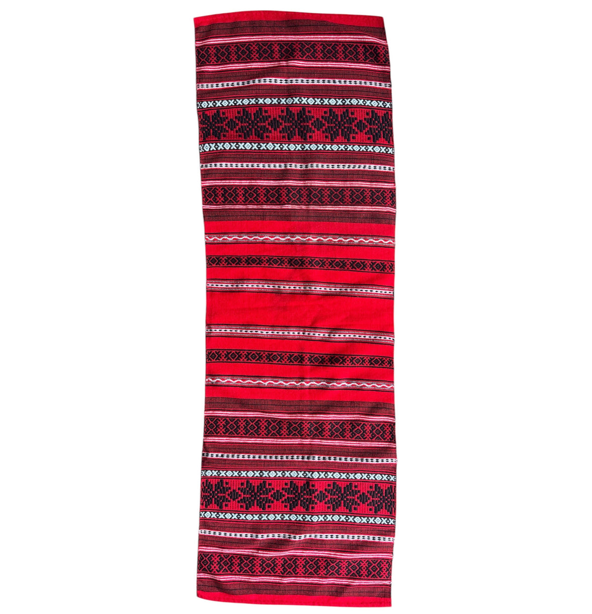 Red Romanian Pattern Table Runner, 137x40 cm