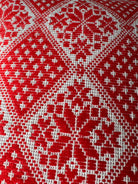 Red & White Embroidered Romanian Pillow Case, 55x43 cm, view 12