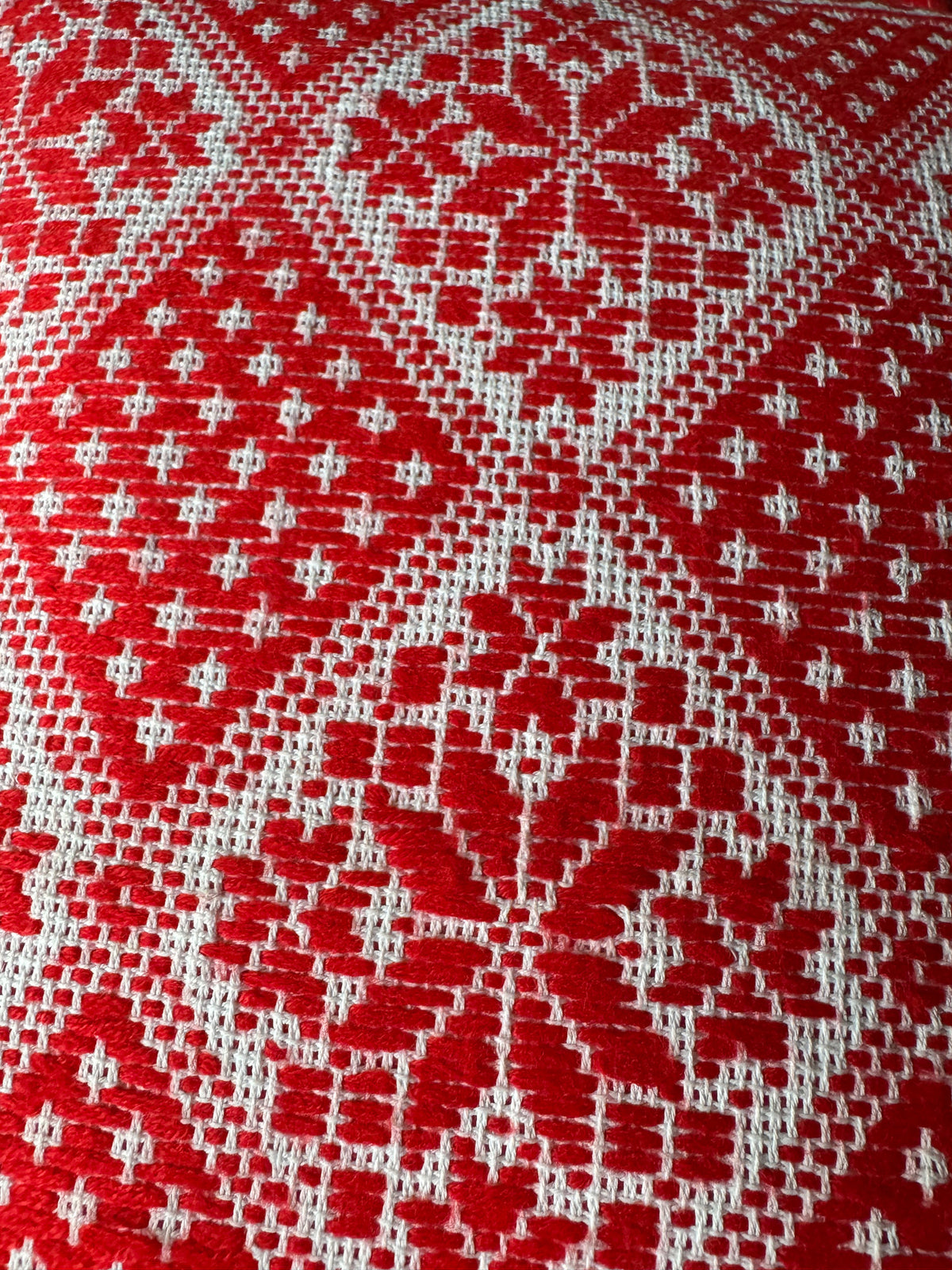 Red & White Embroidered Romanian Pillow Case, 55x43 cm, view 12
