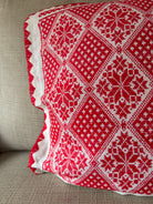 Red & White Embroidered Romanian Pillow Case, 55x43 cm, view 6