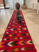 Vintage Red Striped Moldavian Wool Runner Rug, 280x49 cm, view 2