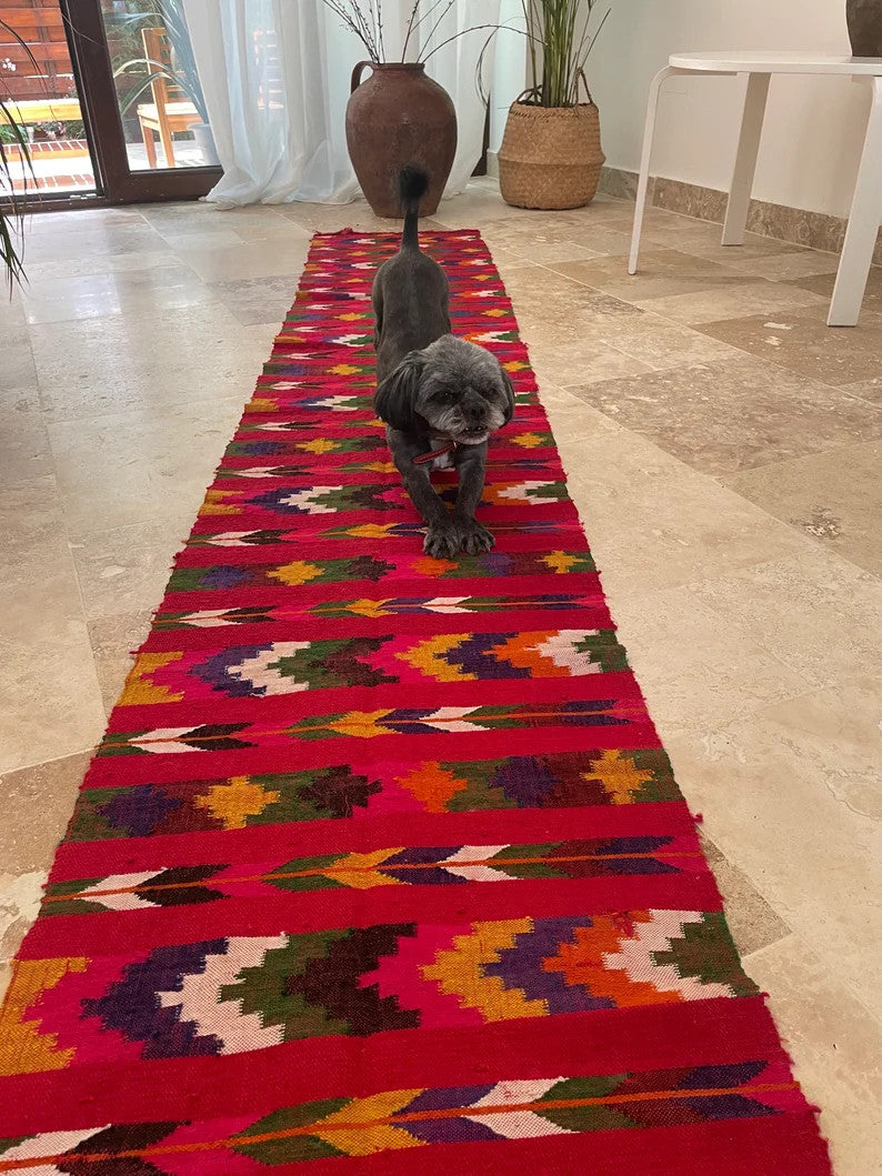 Vintage Red Striped Moldavian Wool Runner Rug, 280x49 cm, view 2