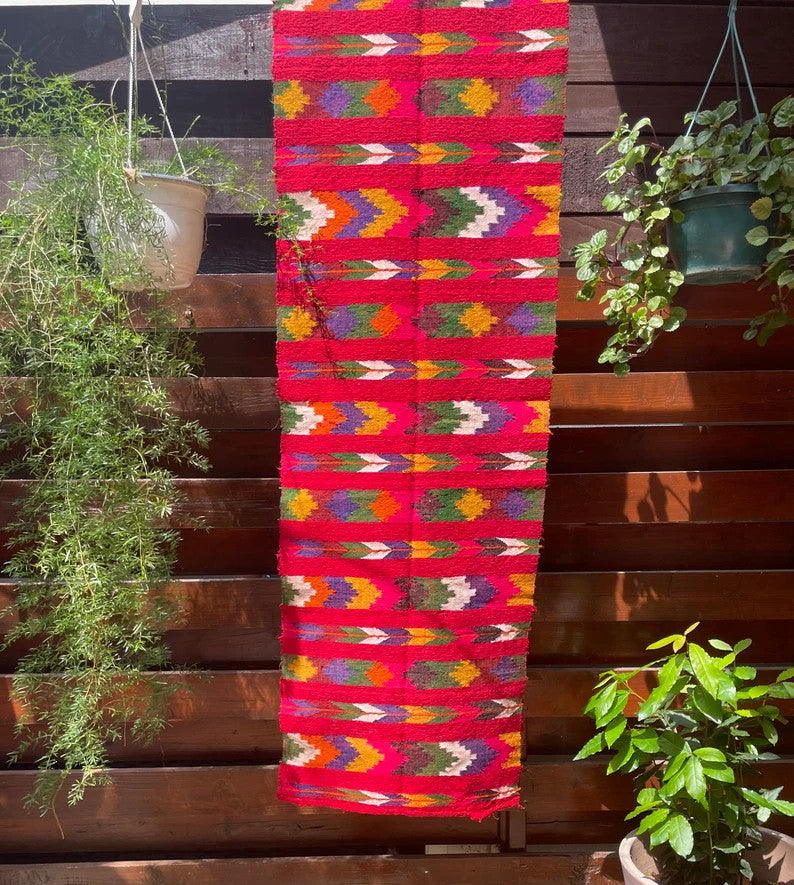 Vintage Red Striped Moldavian Wool Runner Rug, 280x49 cm, view 3