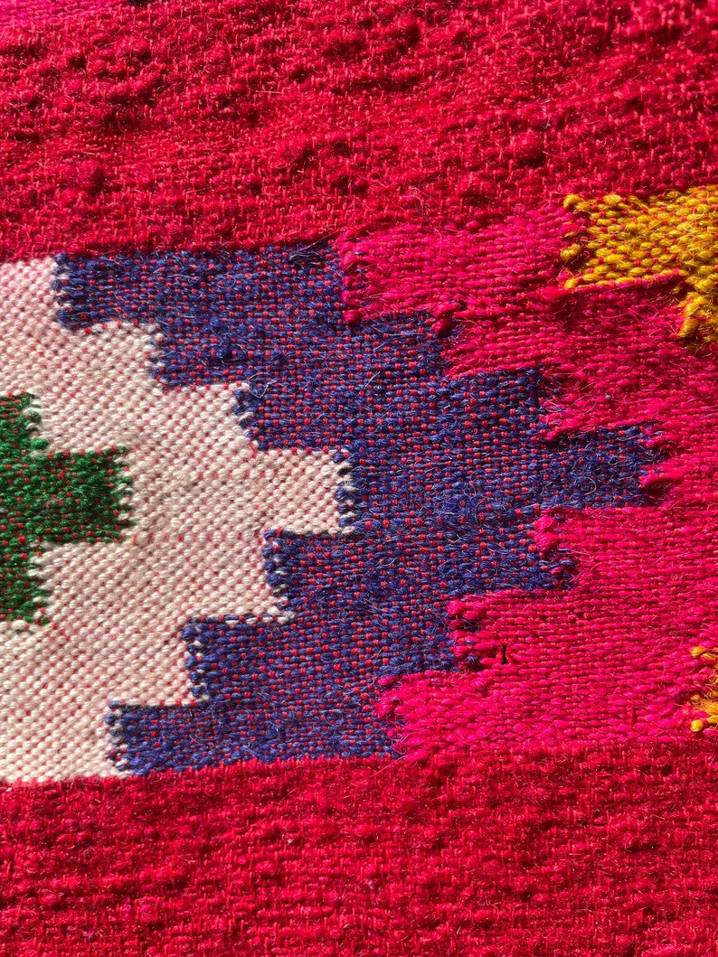 Vintage Red Striped Moldavian Wool Runner Rug, 280x49 cm, view 8
