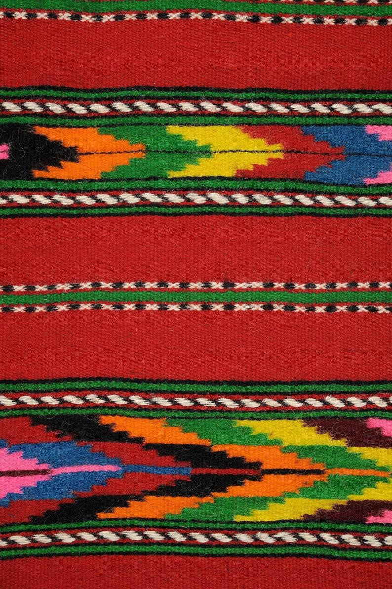 Vintage Red Striped Romanian Wool Runner Rug, 225x80 cm, view 3