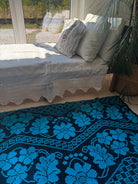 Handwoven Black Floral Romanian Runner Rug, 220x70 cm, view 14