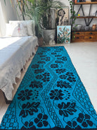Handwoven Black Floral Romanian Runner Rug, 220x70 cm, view 4
