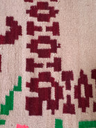 Vintage Beige Geometric Romanian Wool Rug, 185x148 cm, view 8