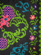 Vintage Black Floral Romanian Wool Rug, 270x175 cm, view 8
