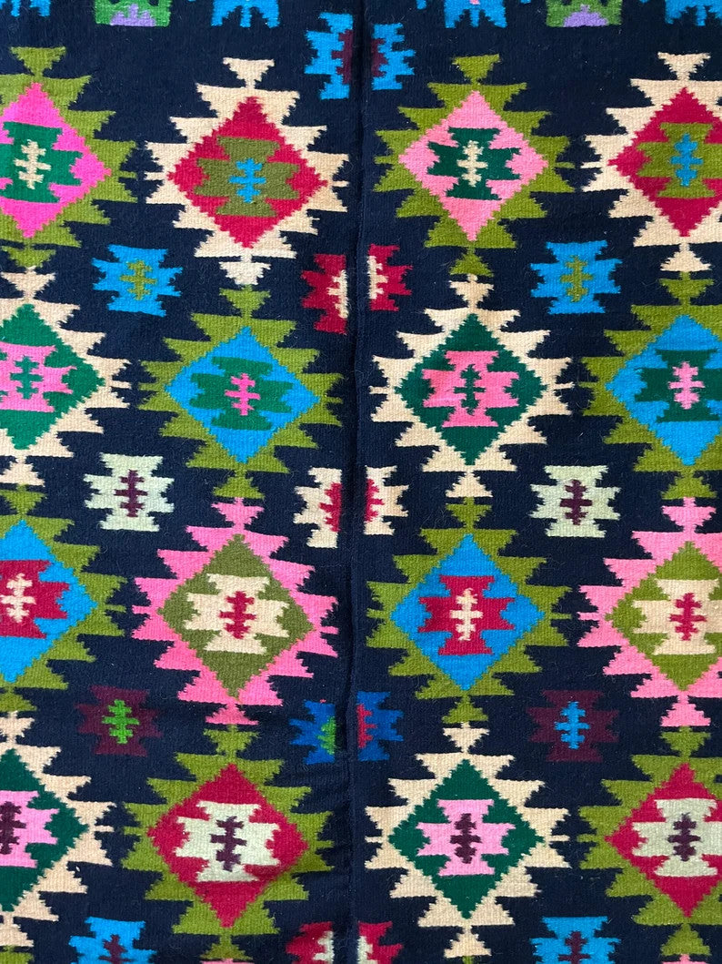 Vintage Geometric Romanian Wool Kilim Rug, 250x172 cm, view 8