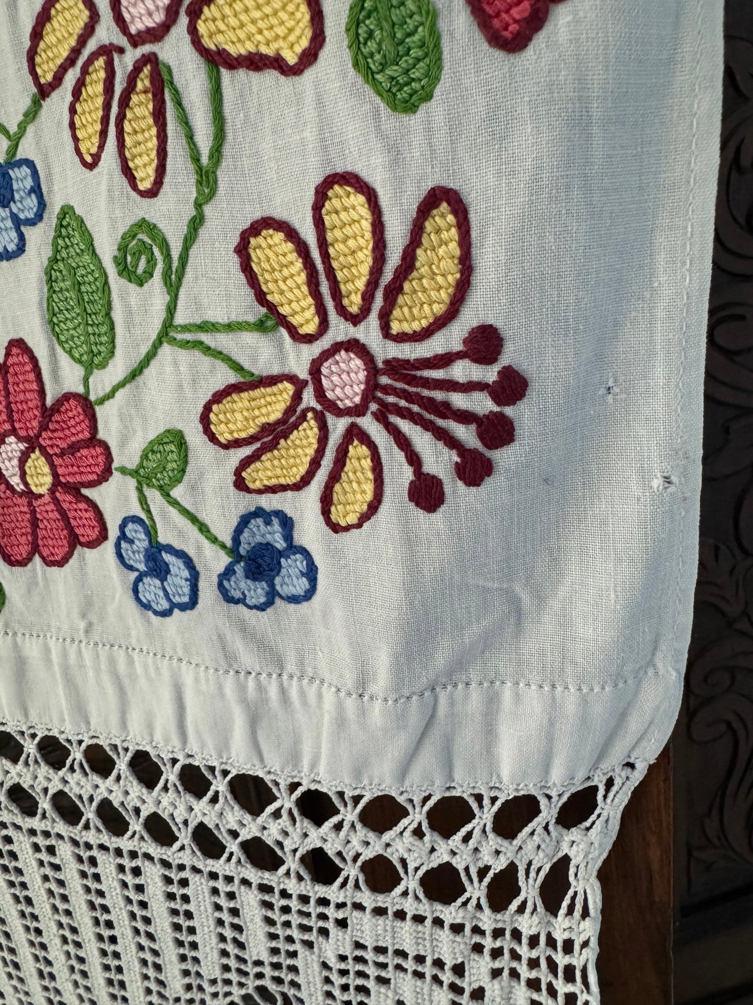 Romanian Folk Towel, Cross-Stitch and Lace, 160x40 cm, view 10