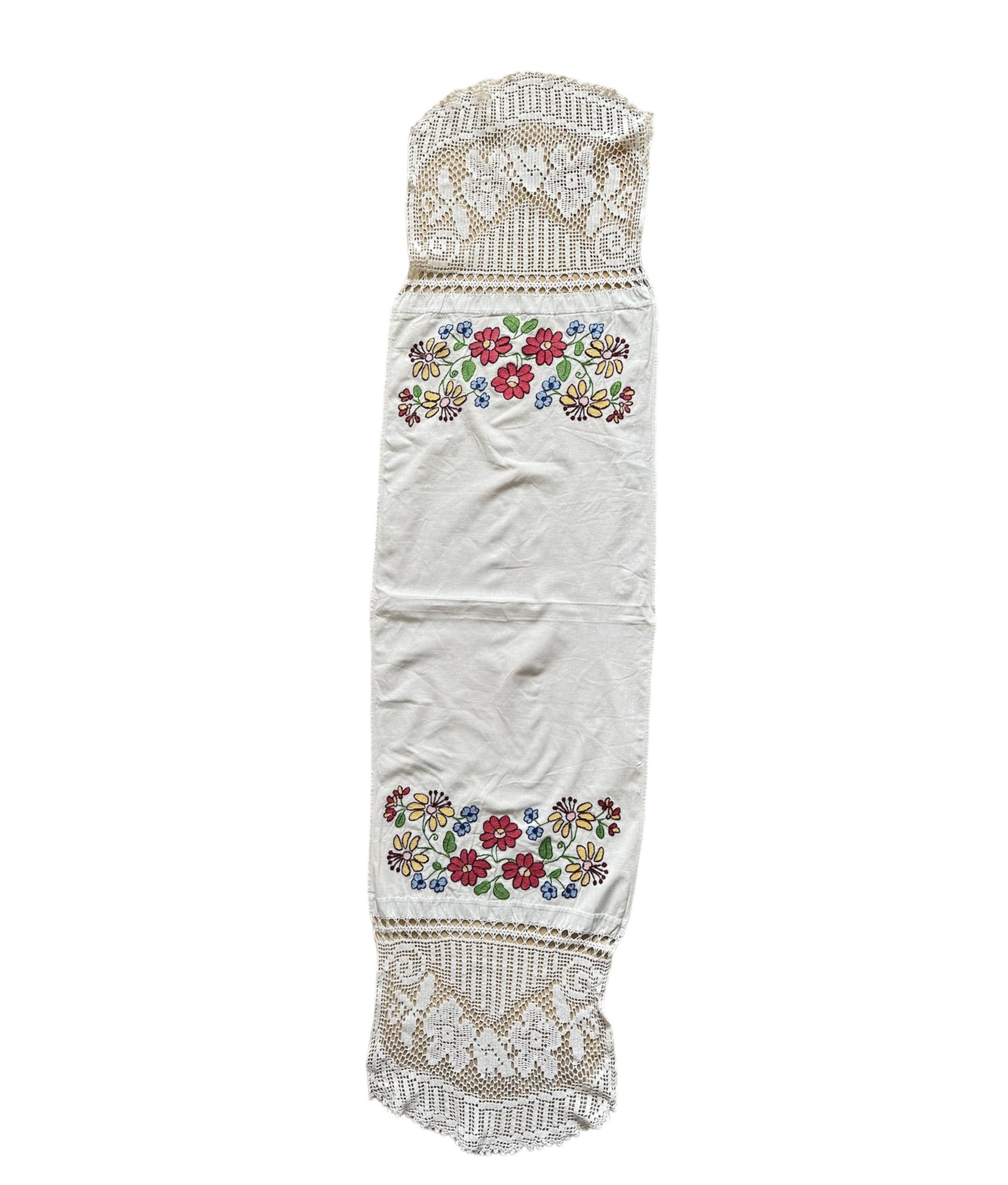 Romanian Folk Towel, Cross-Stitch and Lace, 160x40 cm, view 2