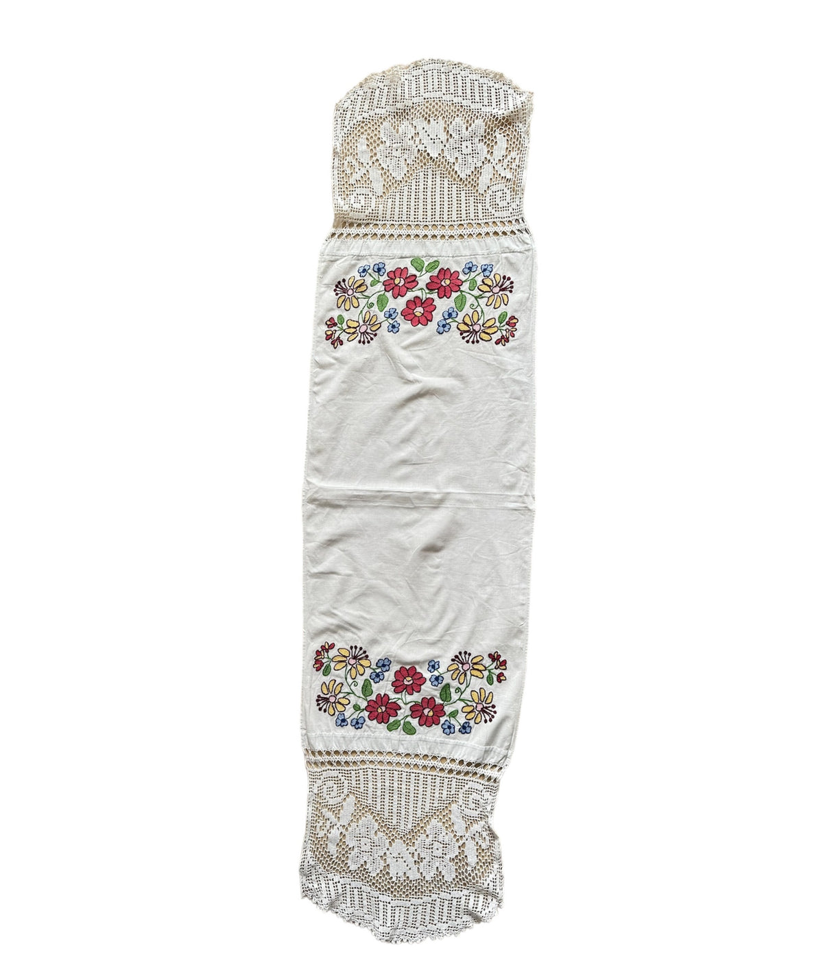 Romanian Folk Towel, Cross-Stitch and Lace, 160x40 cm, view 2