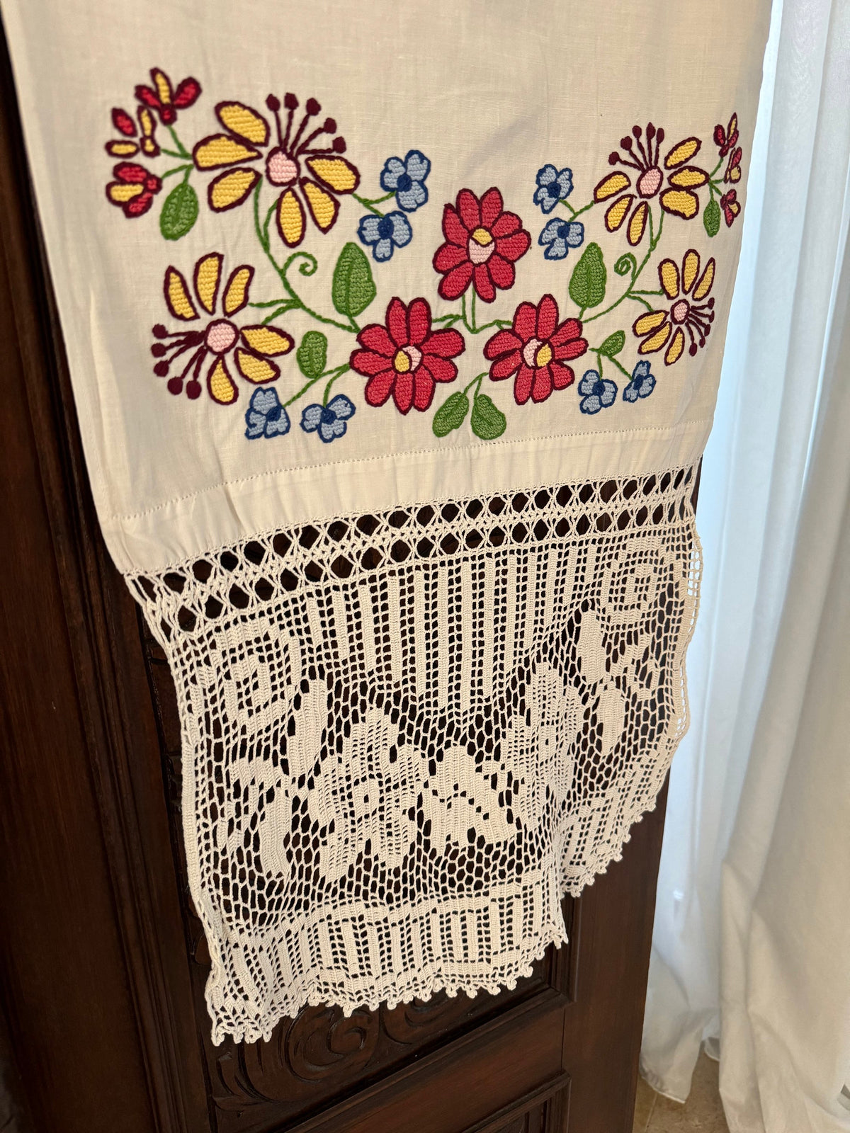 Romanian Folk Towel, Cross-Stitch and Lace, 160x40 cm, view 7