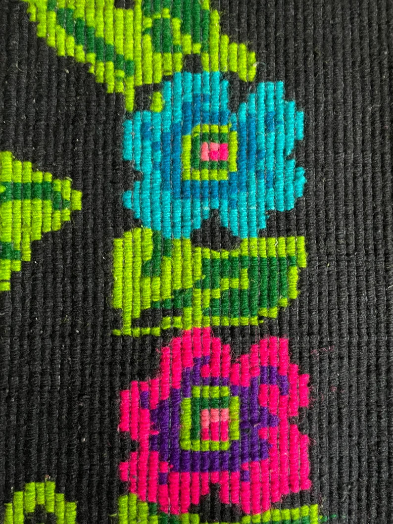 Vintage Pink & Blue Floral Romanian Wool Rug, 201x150 cm, view 10