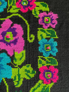 Vintage Pink & Blue Floral Romanian Wool Rug, 201x150 cm, view 9