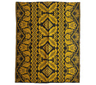 Handwoven Mustard & Black Floral Romanian Rug, 175x140 cm