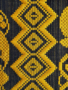 Handwoven Mustard & Black Floral Romanian Rug, 175x140 cm, view 10