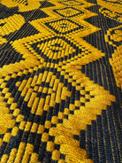 Handwoven Mustard & Black Floral Romanian Rug, 175x140 cm, view 11