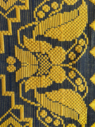 Handwoven Mustard & Black Floral Romanian Rug, 175x140 cm, view 7