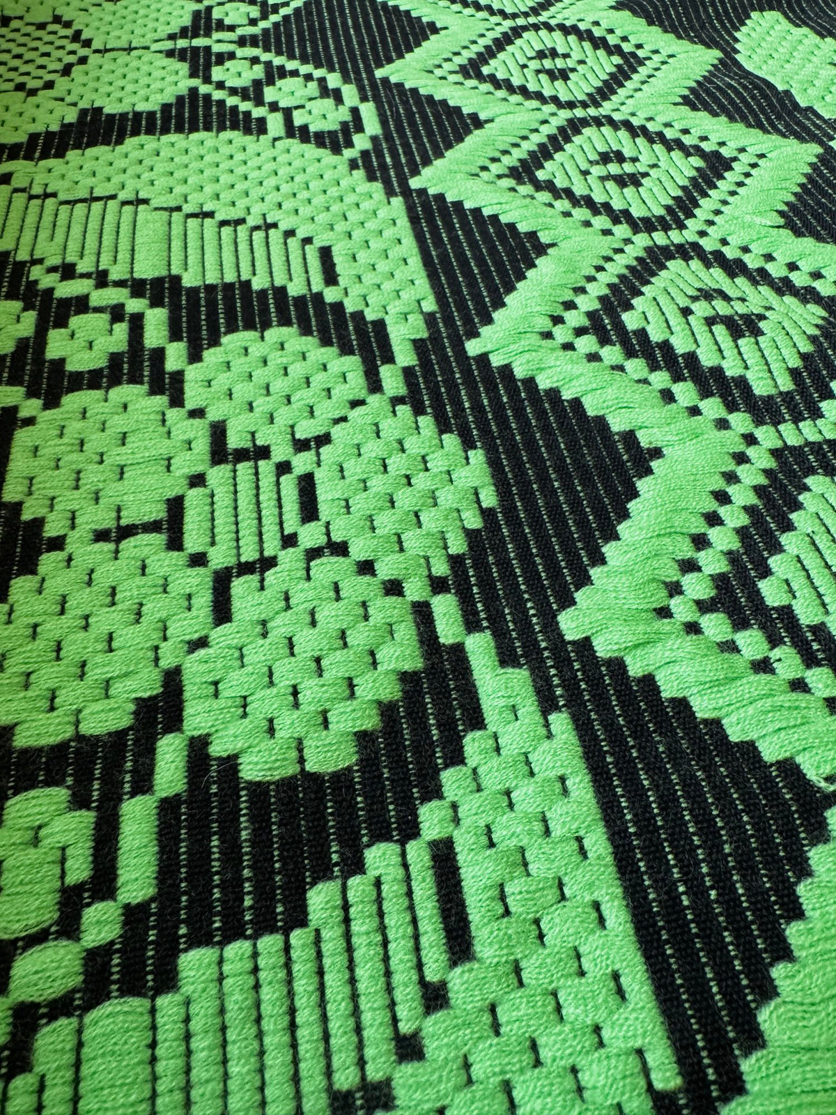 Handwoven Green & Black Floral Romanian Rug, 185x140 cm, view 7