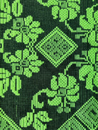 Handwoven Neon Green Floral Romanian Rug, 205x130 cm, view 10