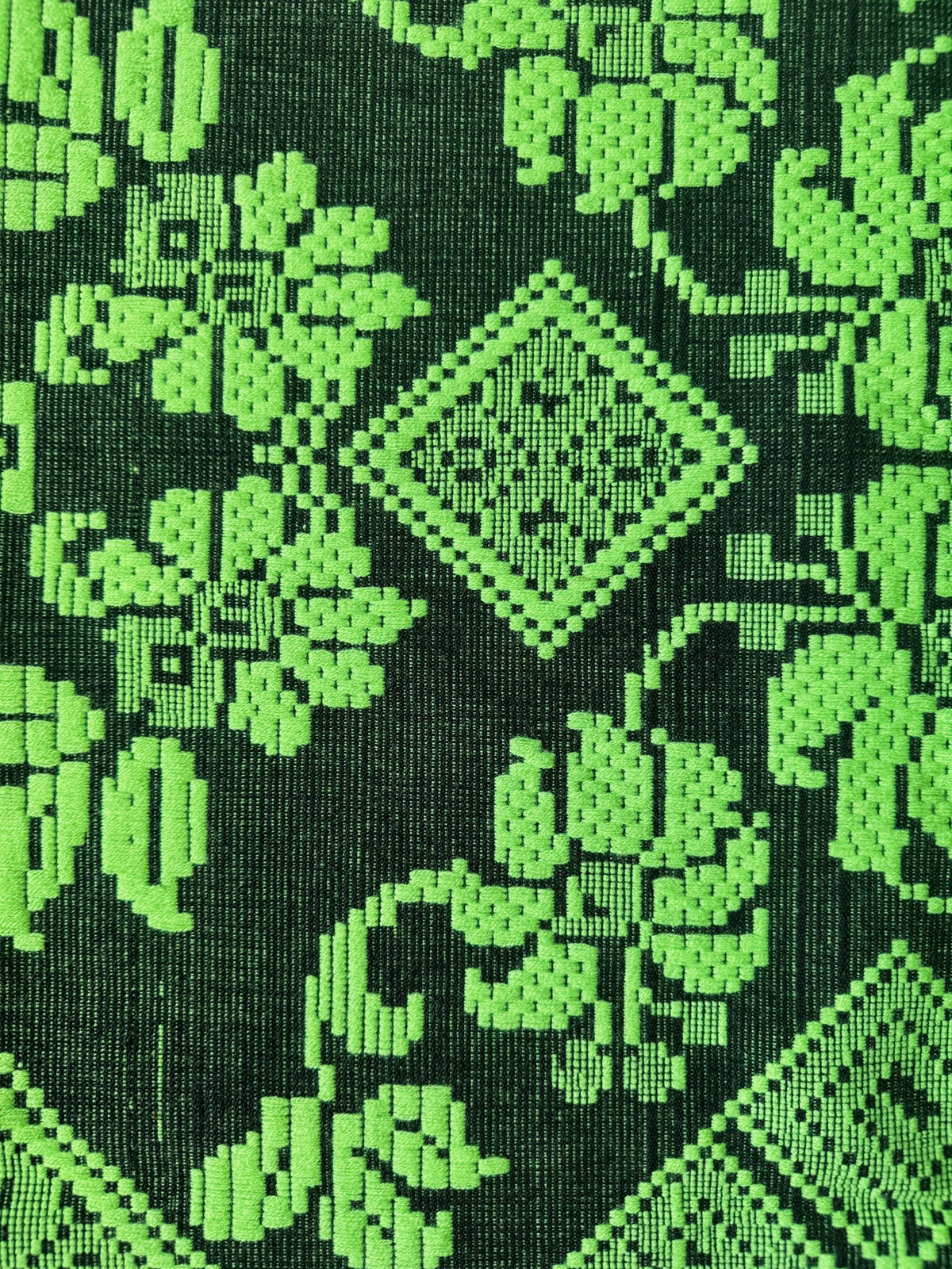 Handwoven Neon Green Floral Romanian Rug, 205x130 cm, view 10