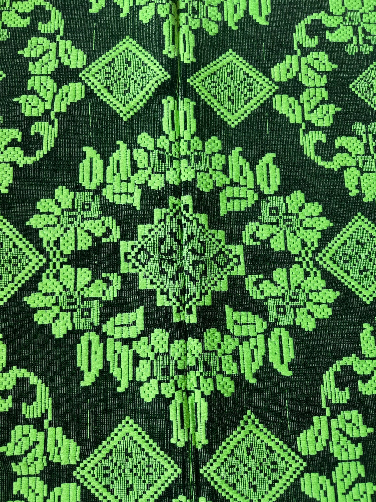 Handwoven Neon Green Floral Romanian Rug, 205x130 cm, view 11