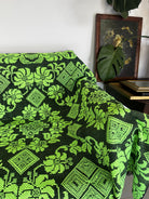 Handwoven Neon Green Floral Romanian Rug, 205x130 cm, view 2