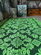 Handwoven Neon Green Floral Romanian Rug, 205x130 cm, view 9