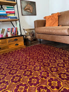 Vintage Brown Geometric Romanian Wool Rug, 197x148 cm, view 4
