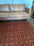 Vintage Brown Geometric Romanian Wool Rug, 197x148 cm, view 5