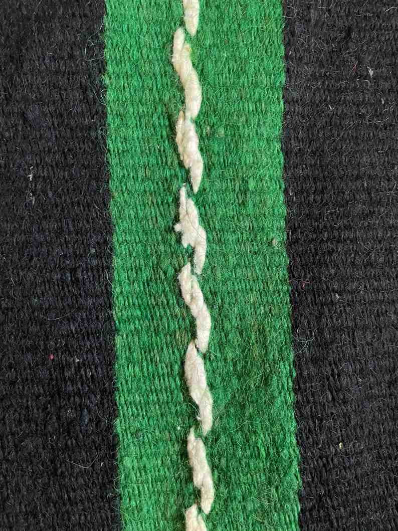 Vintage Black Striped Romanian Wool Rug, 208x152 cm, view 5