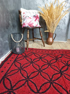 Handwoven Red & Black Romanian Wool Rug, 210x163 cm, view 4