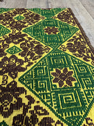 Handwoven Green Floral Romanian Wool Rug, 183x113 cm, view 10