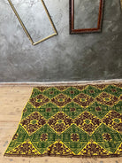 Handwoven Green Floral Romanian Wool Rug, 183x113 cm, view 5