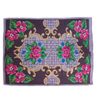 Handwoven Lavender Floral Romanian Wool Rug, 186x146 cm