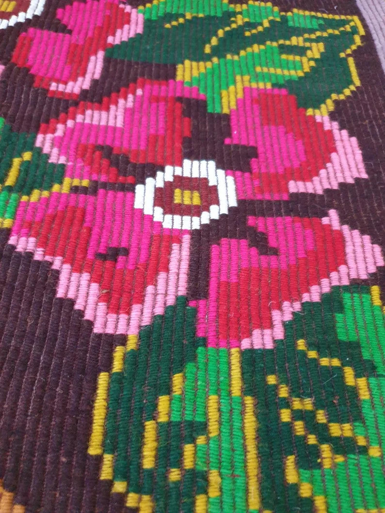 Handwoven Lavender Floral Romanian Wool Rug, 186x146 cm, view 10