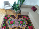 Handwoven Lavender Floral Romanian Wool Rug, 186x146 cm, view 6