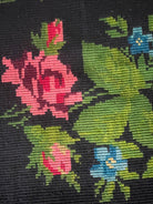 Handwoven Black Floral Romanian Wool Rug, 205x156 cm, view 6